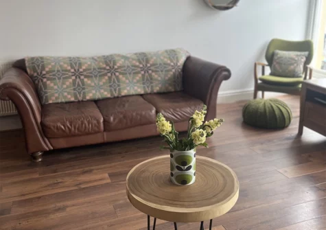 The living area at St Mary's Apartment, Tenby