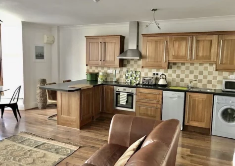 The kitchen at St Mary's Apartment, Tenby
