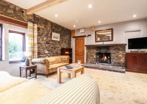 The living area at Stable Cottage, Templeton