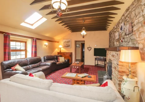 The living area at Stoney Cottage, Templeton