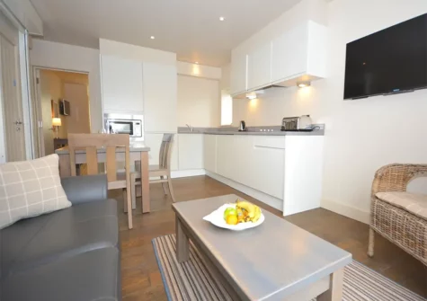 The living area & kitchen at Storm Petrel Apartment, Saundersfoot