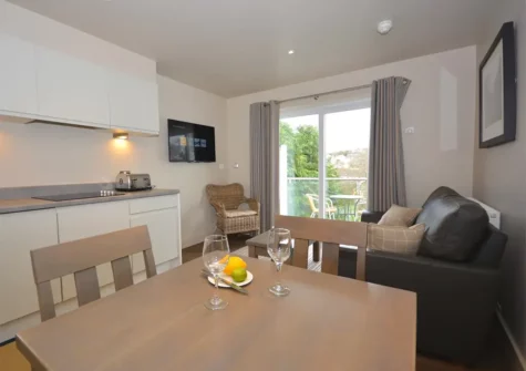 The kitchen & dining area at Storm Petrel Apartment, Saundersfoot