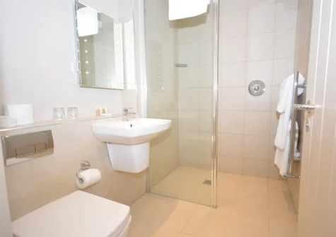 The en-suite shower room at Storm Petrel Apartment, Saundersfoot