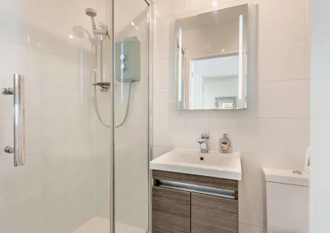 The shower room at Strandways Court, Saundersfoot