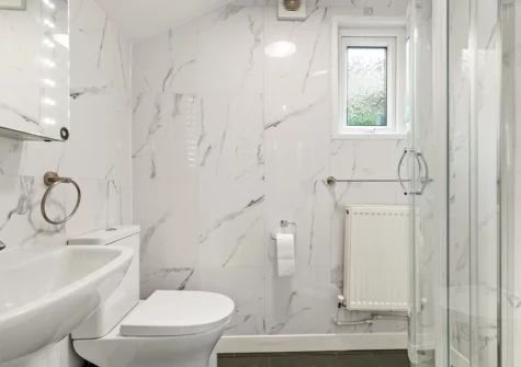 The shower room at Sunbury Villa, Tenby