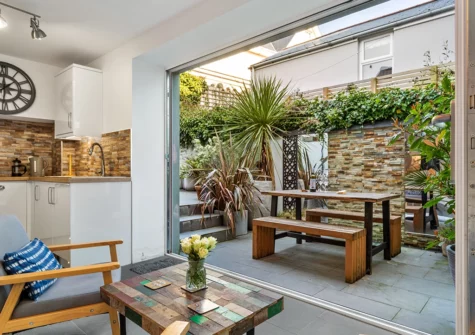 The secluded terrace at Sunbury Villa, Tenby