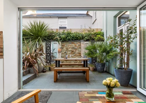 The secluded terrace at Sunbury Villa, Tenby