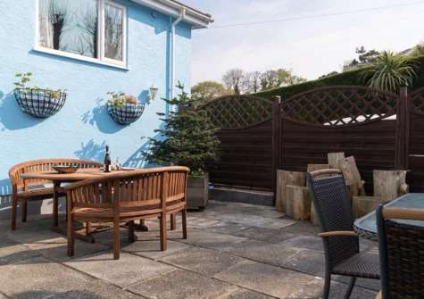 The courtyard & alfresco dining area at Sunningdale, Saundersfoot