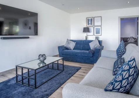 The living area at Sunrise, Pendine