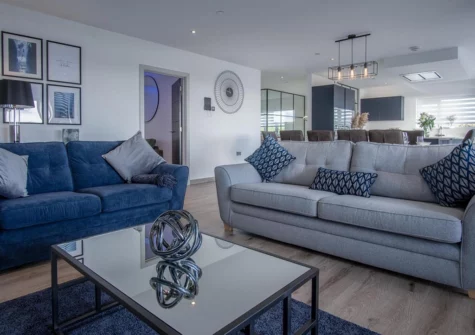 The living area at Sunrise, Pendine