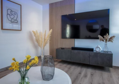 The cinema room at Sunrise, Pendine