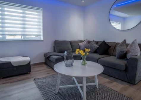 The cinema room at Sunrise, Pendine