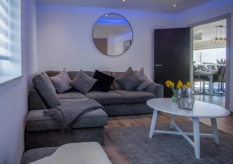 The cinema room at Sunrise, Pendine