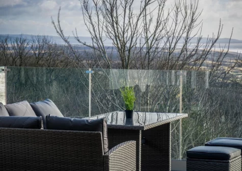 The upper patio at Sunrise, Pendine