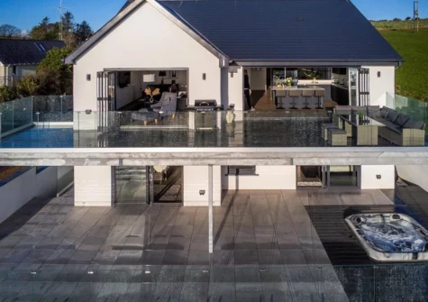 The upper & lower patios at Sunrise, Pendine
