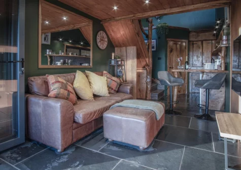 The living area at Tawny Lodge, Tiers Cross