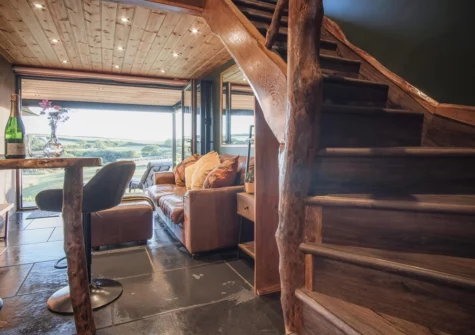 The stairs to the bedroom at Tawny Lodge, Tiers Cross