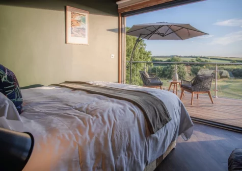The bedroom at Tawny Lodge, Tiers Cross