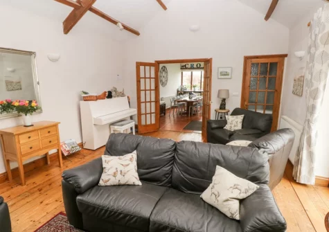 The living room at The Barn at Harrolds Farm, Redberth