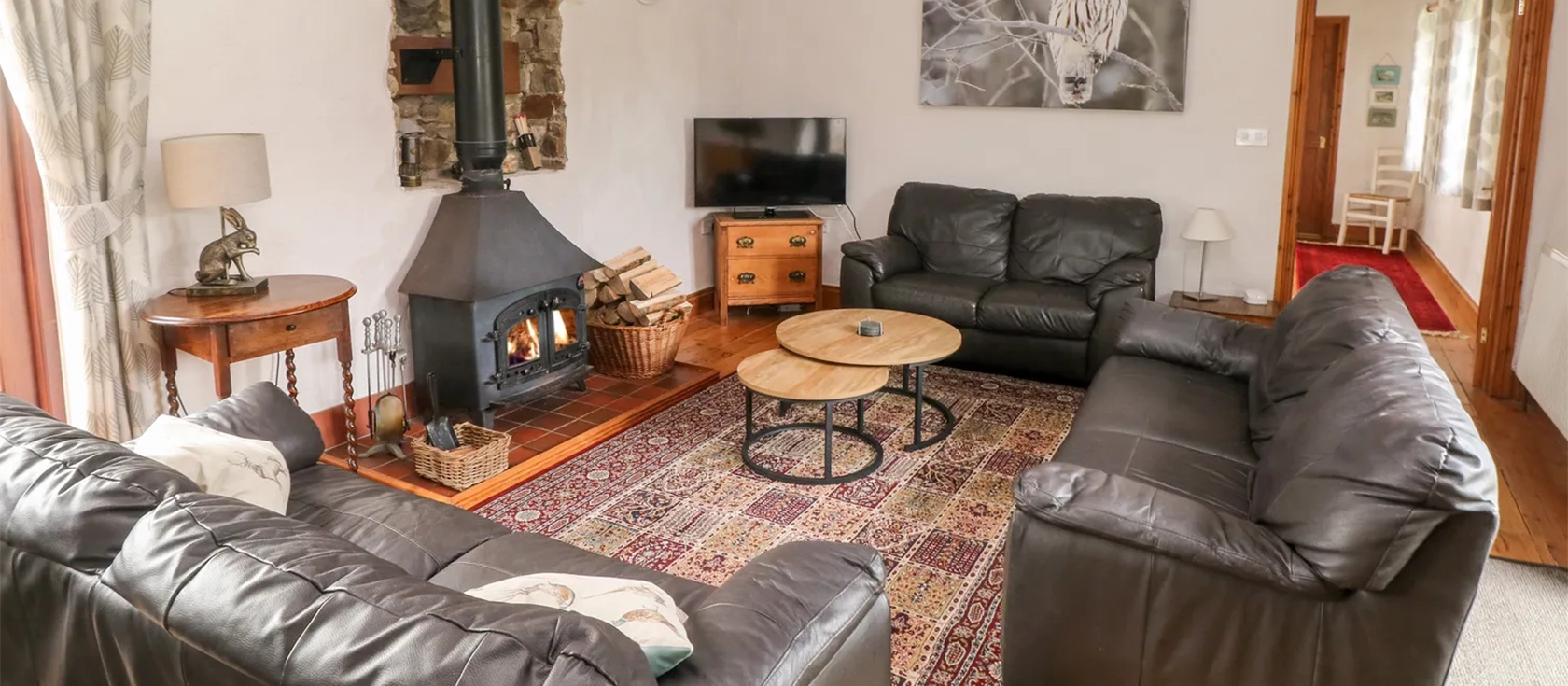 The Barn at Harrolds Farm, Redberth is a characterful stone cottage with welcoming rooms, lovely outside space and countryside views. The Barn sleeps nine in four atmospheric bedrooms and is located close to many beautiful beaches and vibrant towns.