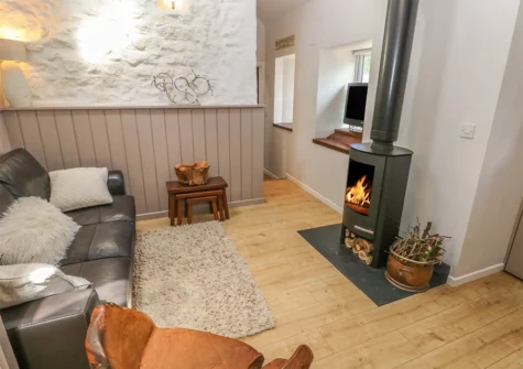 The living area at The Barn at Waunlippa, Llan-mill