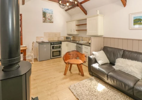 The living area at The Barn at Waunlippa, Llan-mill