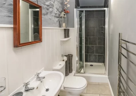 The bathroom at The Barn at Waunlippa, Llan-mill