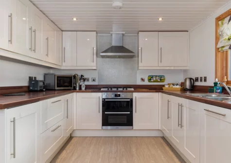 The kitchen at The Bluebell, Penally