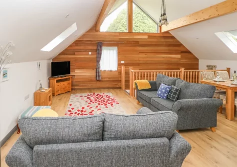 The living area at The Boathouse, Tenby