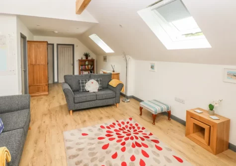 The living area at The Boathouse, Tenby