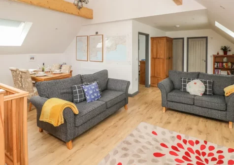 The living area at The Boathouse, Tenby