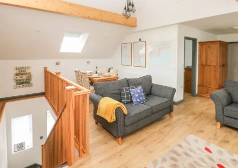 The living area at The Boathouse, Tenby