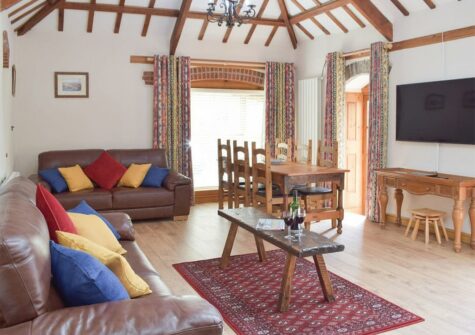The living area at The Byre, Lyserry Barns, St Twynnells