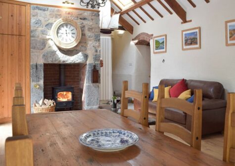 The dining area at The Byre, Lyserry Barns, St Twynnells