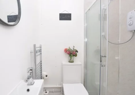The shower room at The Cwtch, Saundersfoot