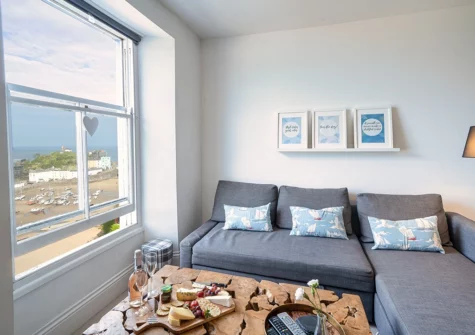 The living area at The Cwtch, Tenby