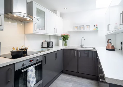 The kitchen at The Cwtch, Tenby