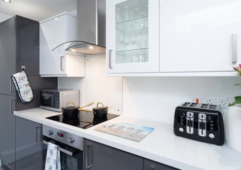 The kitchen at The Cwtch, Tenby