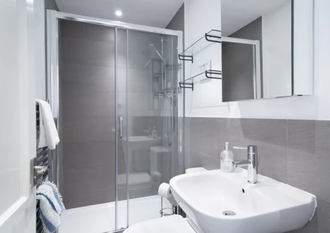 The shower room at The Cwtch, Tenby