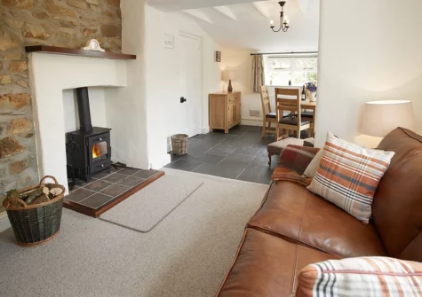 The living area at The Dairy, Dinas