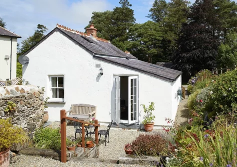 The pebbled patio at The Dairy, Dinas