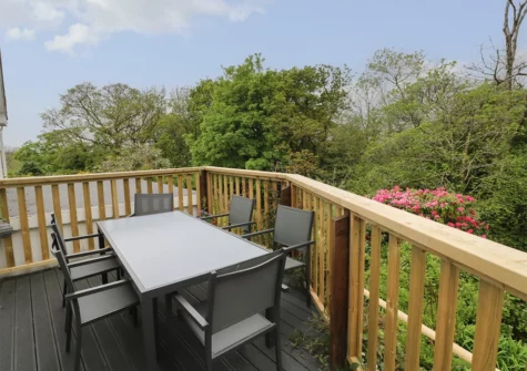 The decked patio & alfresco dining area at The Dingle, Stepaside
