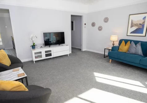 The living area at The Edge, Tenby