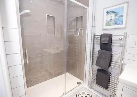 The shower room at The Edge, Tenby