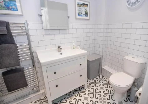 The shower room at The Edge, Tenby