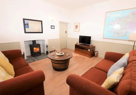 The living room at The Farmhouse At Solbury, Ratford Bridge