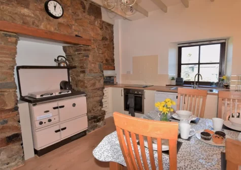 The kitchen & dining area at The Farmhouse At Solbury, Ratford Bridge