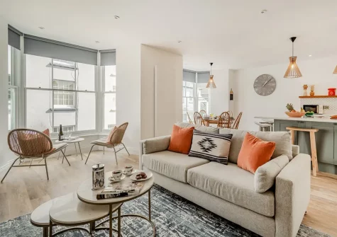 The living area at The Hive, Tenby