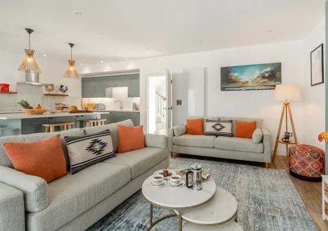 The living area at The Hive, Tenby