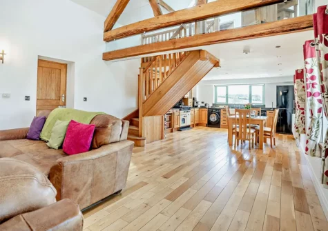 The living area at The Lodge at Brynbanc, Lampeter Velfrey